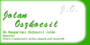 jolan oszkocsil business card